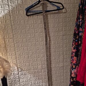 Buckle belt lots of bling grey python look